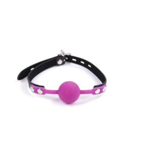 Кляп силиконовый с замком Silicone Ball Gag с замком, фиолетовый, 4 см - No Taboo