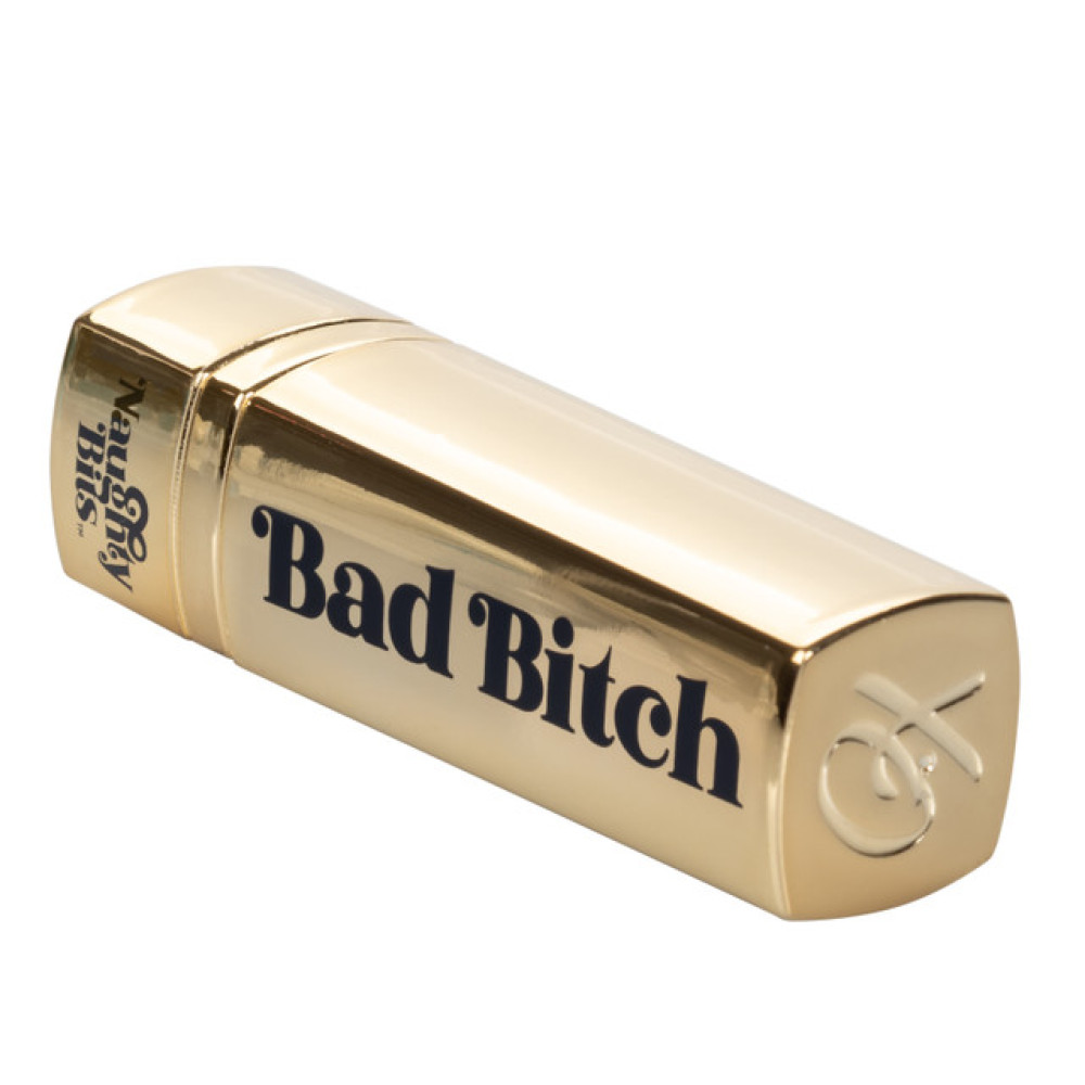 Вибратор в виде помады Bad Bitch Lipstick Vibrator, золотой корпус с фиолетовой помадой, 7.5 см х 1.25 см фото №11 — секс игрушки: Украина, NO TABOO