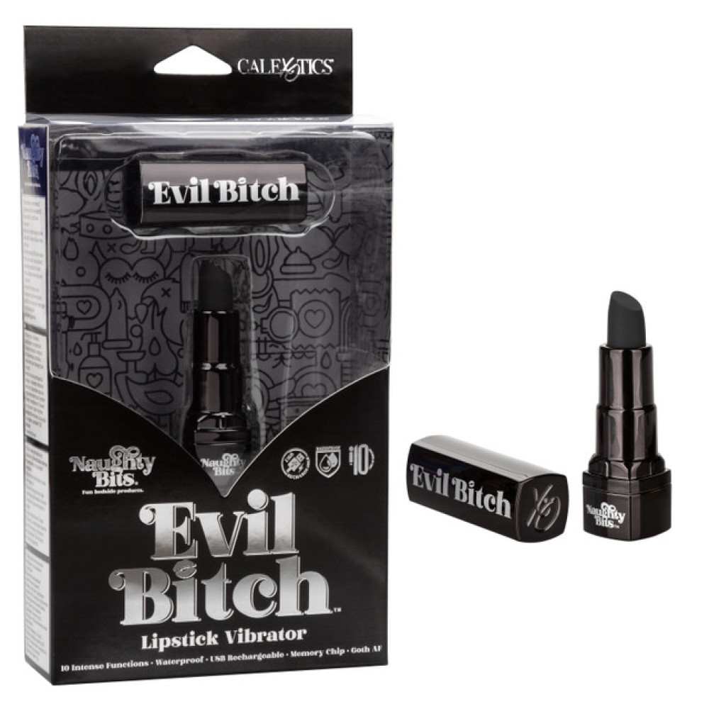 Вибратор-помада California Exotics Evil Bitch, черный, 7.5 см х 1.25 см фото №0 — секс игрушки: Украина, NO TABOO