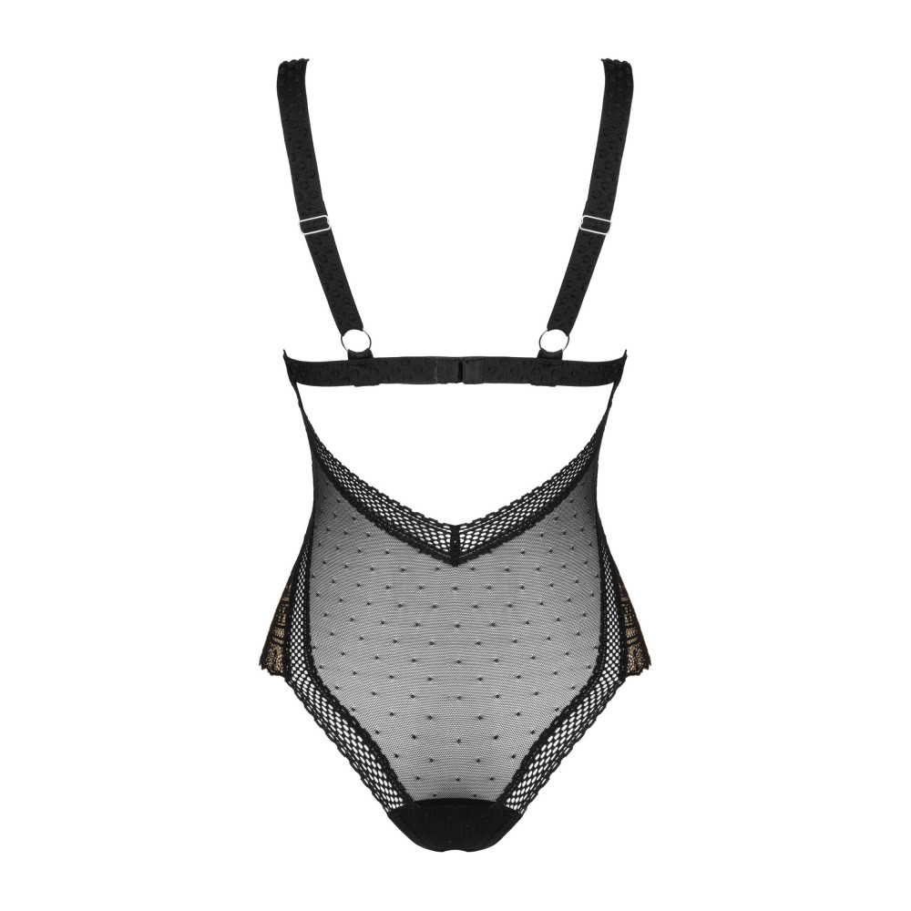 Боди эротическое Obsessive, Estiqua, XS/S, с открытой спинкой, черное, фото №6 — секс шоп Украина, NO TABOO