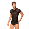 Мужская футболка Obsessive T102 в сеточку, черная, S/M/L, фото №1 — секс шоп Украина, NO TABOO