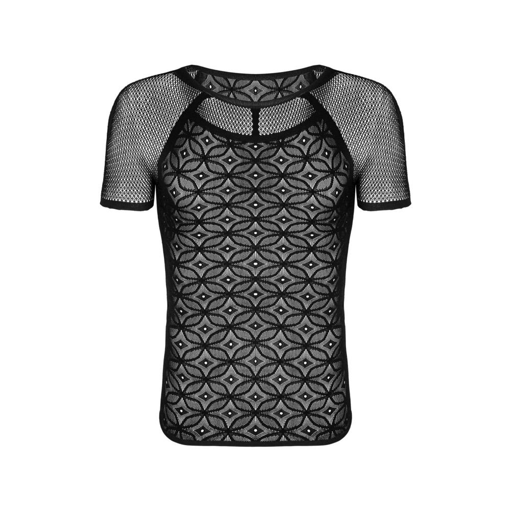 Мужская футболка Obsessive T102 в сеточку, черная, S/M/L, фото №2 — секс шоп Украина, NO TABOO
