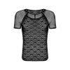 Мужская футболка Obsessive T102 в сеточку, черная, S/M/L, фото №2 — секс шоп Украина, NO TABOO