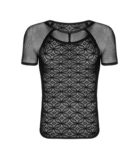 Мужская футболка Obsessive T102 в сеточку, черная, S/M/L - No Taboo