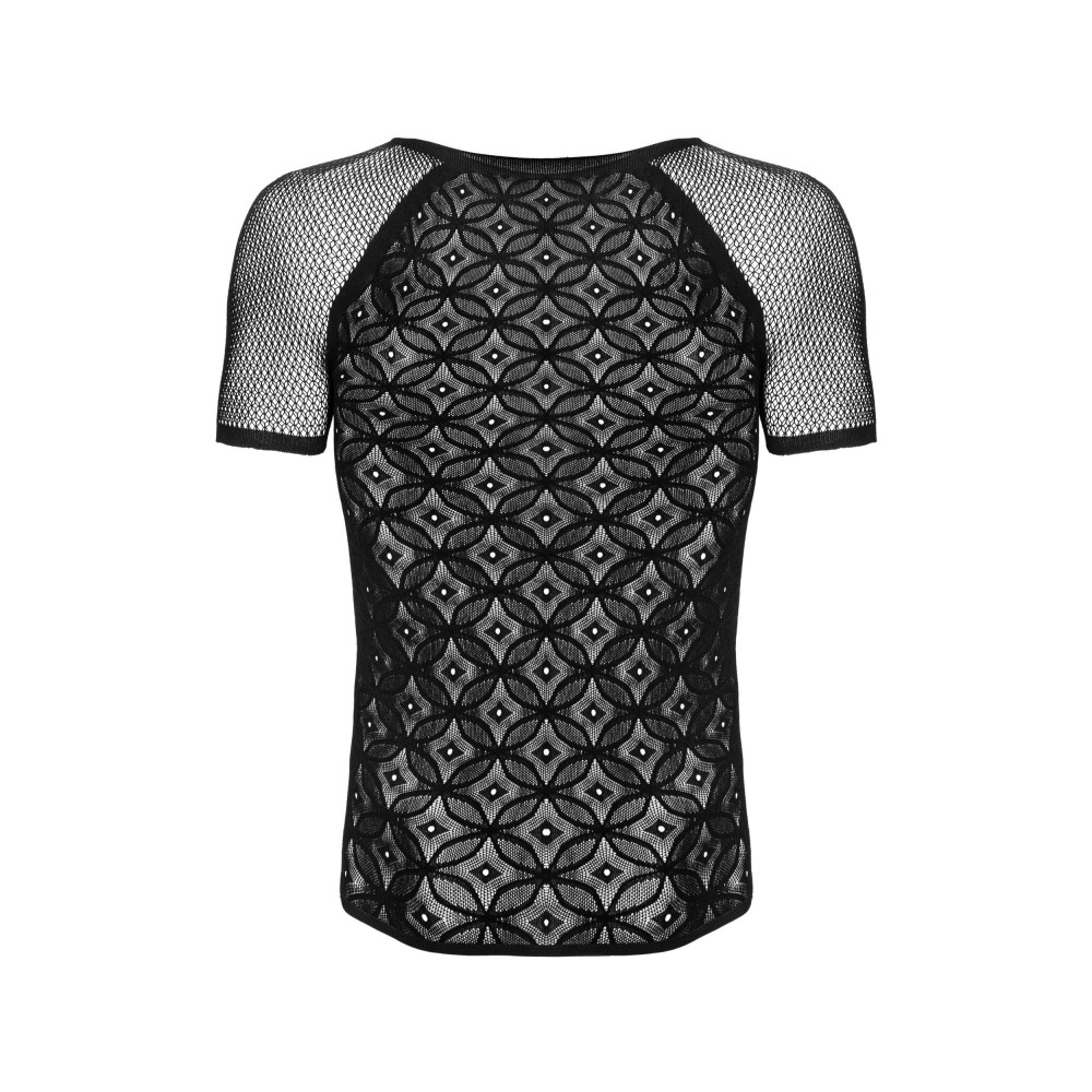 Мужская футболка Obsessive T102 в сеточку, черная, S/M/L, фото №3 — секс шоп Украина, NO TABOO