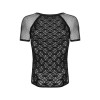 Мужская футболка Obsessive T102 в сеточку, черная, S/M/L, фото №3 — секс шоп Украина, NO TABOO