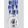 Фаллоимитатор стеклянный с рельефом Diamond Dazzler прозрачный с голубым, 18 см х 3.5 см фото №4 — секс игрушки: Украина, NO TABOO