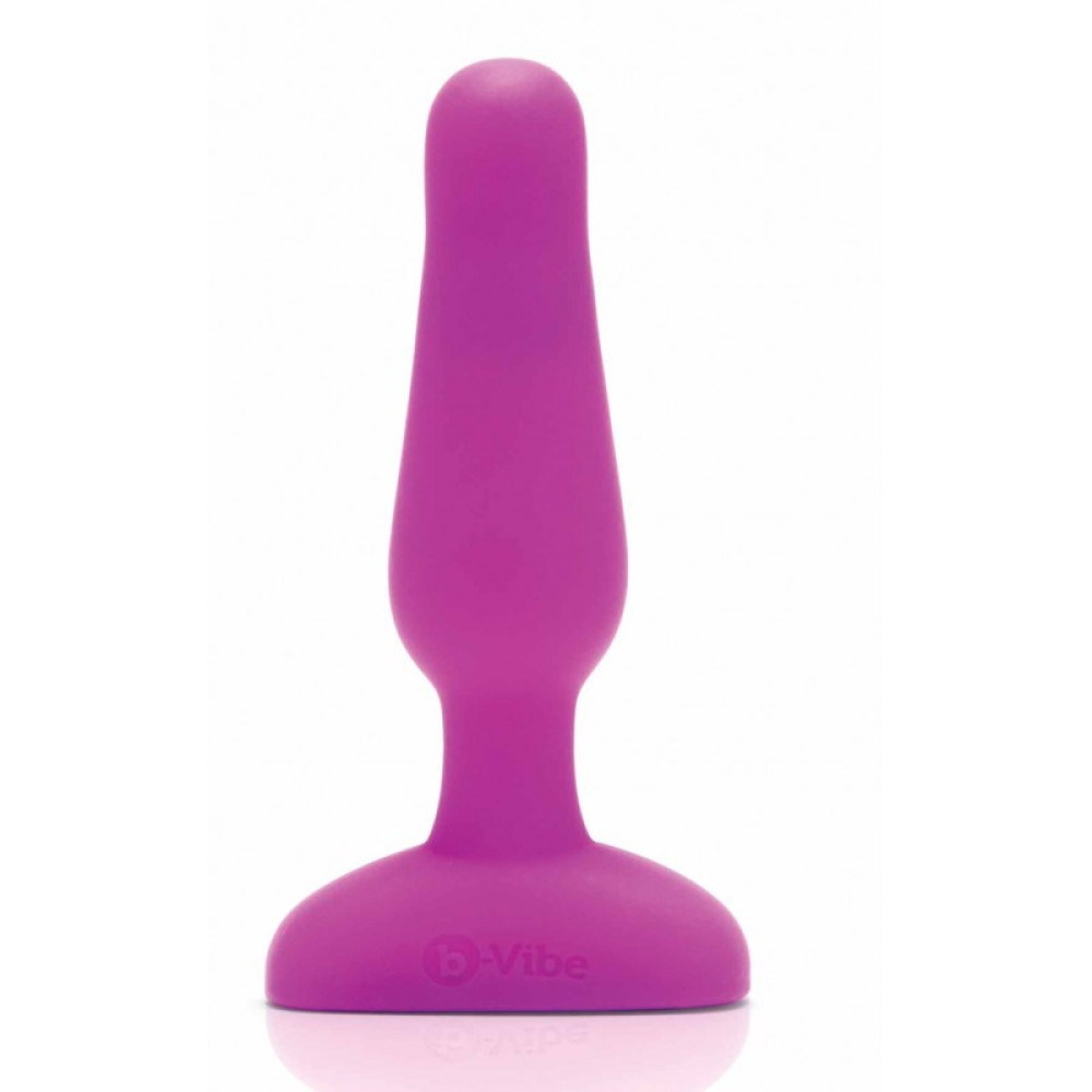 Анальная пробка с вибрацией b-Vibe Novice Plug Fuchsia розовый, 8.5 см х 2.5 см фото №2 — секс игрушки: Украина, NO TABOO
