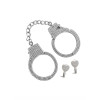 Наручники со стразами Taboom с 2 ключами, серебристые, 6.5 см, фото №1 — секс шоп Украина, NO TABOO