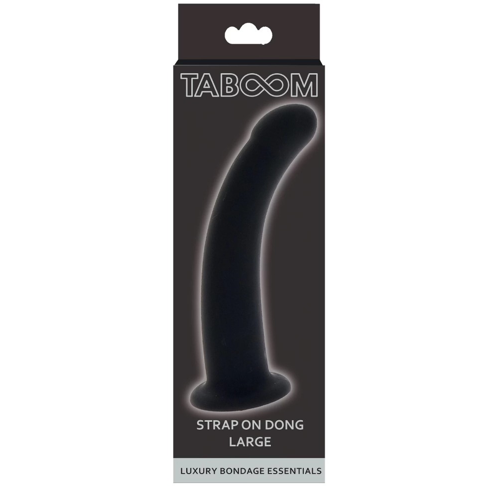 Фаллоимитатор страпон Taboom Strap-On Dong Large черного цвета, 16 см х 3.8 см фото №0 — секс игрушки: Украина, NO TABOO