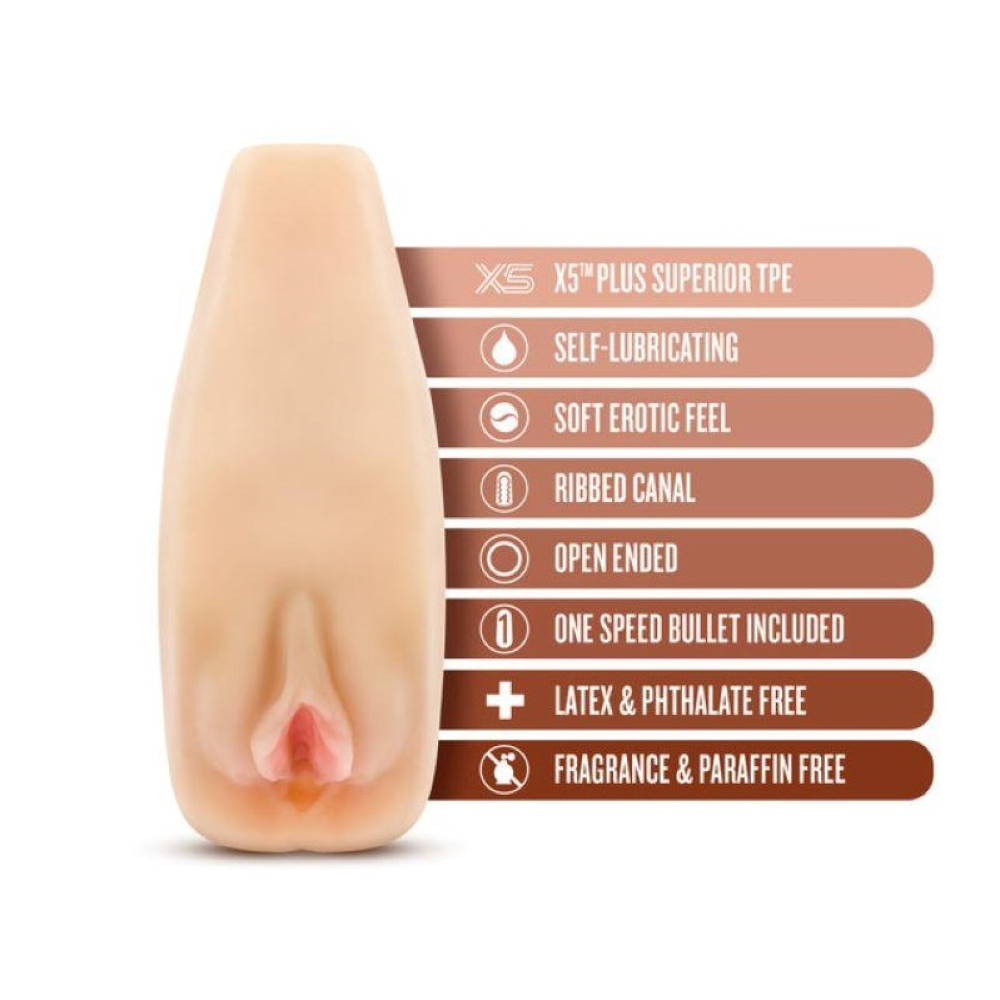 Мастурбатор-вагина Blush M for Men с виброкулей, бежевый, 17.7 х 6.4 см фото №5 — секс игрушки: Украина, NO TABOO
