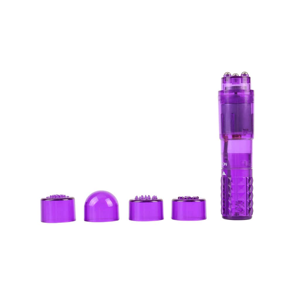 Мини-вибратор со сменными насадками Ultimate Massager CHISA, 10 см х 2.5 см фото №2 — секс игрушки: Украина, NO TABOO
