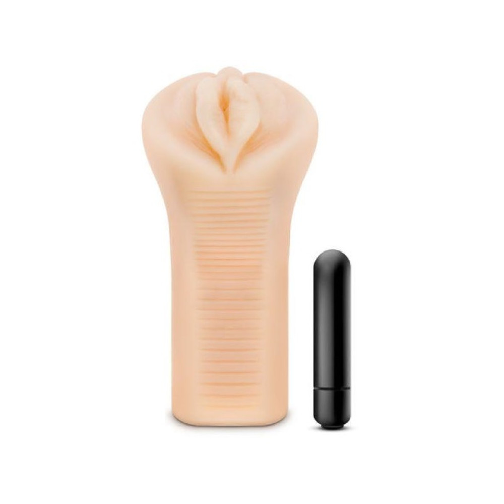 Мастурбатор-вагіна Blush M for Men з віброкулею, бежевий, 16.5 х 7.6 см фото №2 — секс игрушки: Украина, NO TABOO