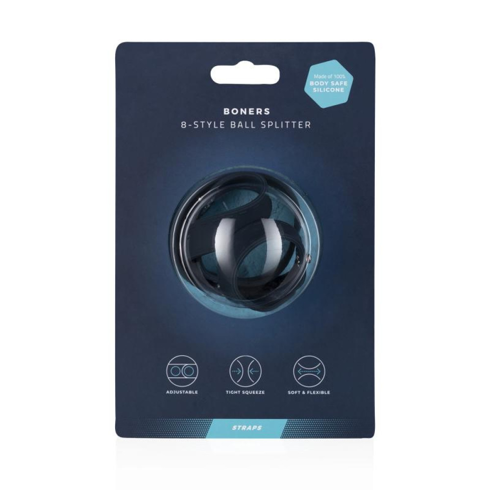 Насадка на пенис и мошонку Boners 8-Style Ball Splitter из силикона на кнопках, 4.5 см фото №2 — секс игрушки: Украина, NO TABOO