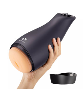 Мастурбатор с вибрацией и всасыванием OTOUCH Airturn 3 черний, 23.9 см х 5 см - No Taboo