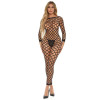 Комбинезон бодистокинг в крупную сетку Pink Lipstick Swipe Right Crotchless Bodystocking с интимным вирезом, черний, OS, фото №1 — секс шоп Украина, NO TABOO