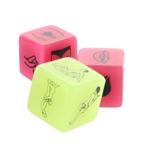 Кубики светящиеся в темноте Kheper Games GLOW-IN-THE-DARK ORAL SEX DICE для игры, 2.4 см - No Taboo