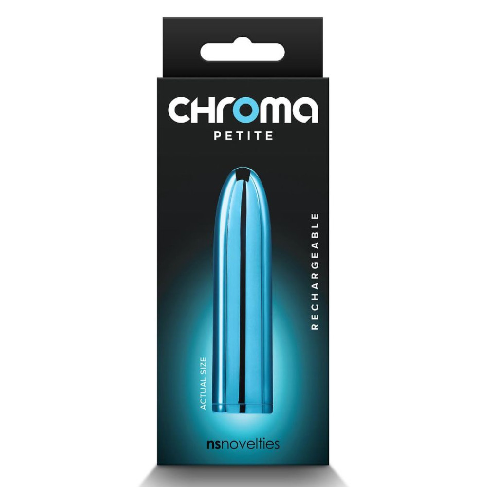 Вибропуля перезаряжаемая NS Novelties Chroma Petit голубая, 8.7 см х 2.2 см фото №4 — секс игрушки: Украина, NO TABOO