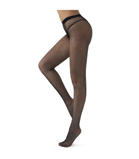 Колготки в сеточку со стразами Star Night Diamonds черные, XS-M - No Taboo