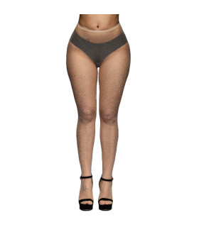 Колготки в сеточку со стразами Star Night Diamonds беж, XS-M - No Taboo