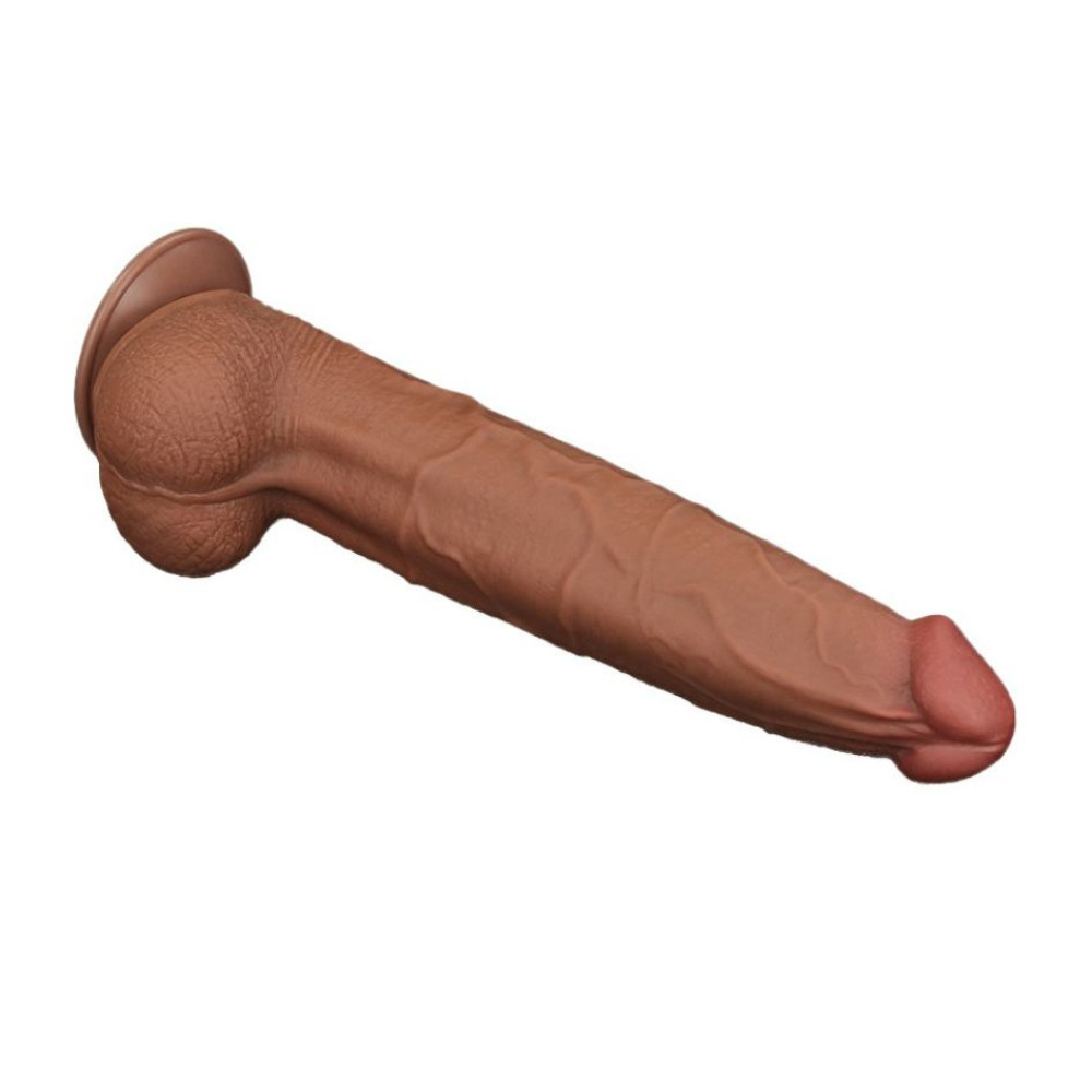 Фаллоимитатор реалистичный гигант Lovetoy коричневый, 34 х 6.2 см фото №3 — секс игрушки: Украина, NO TABOO