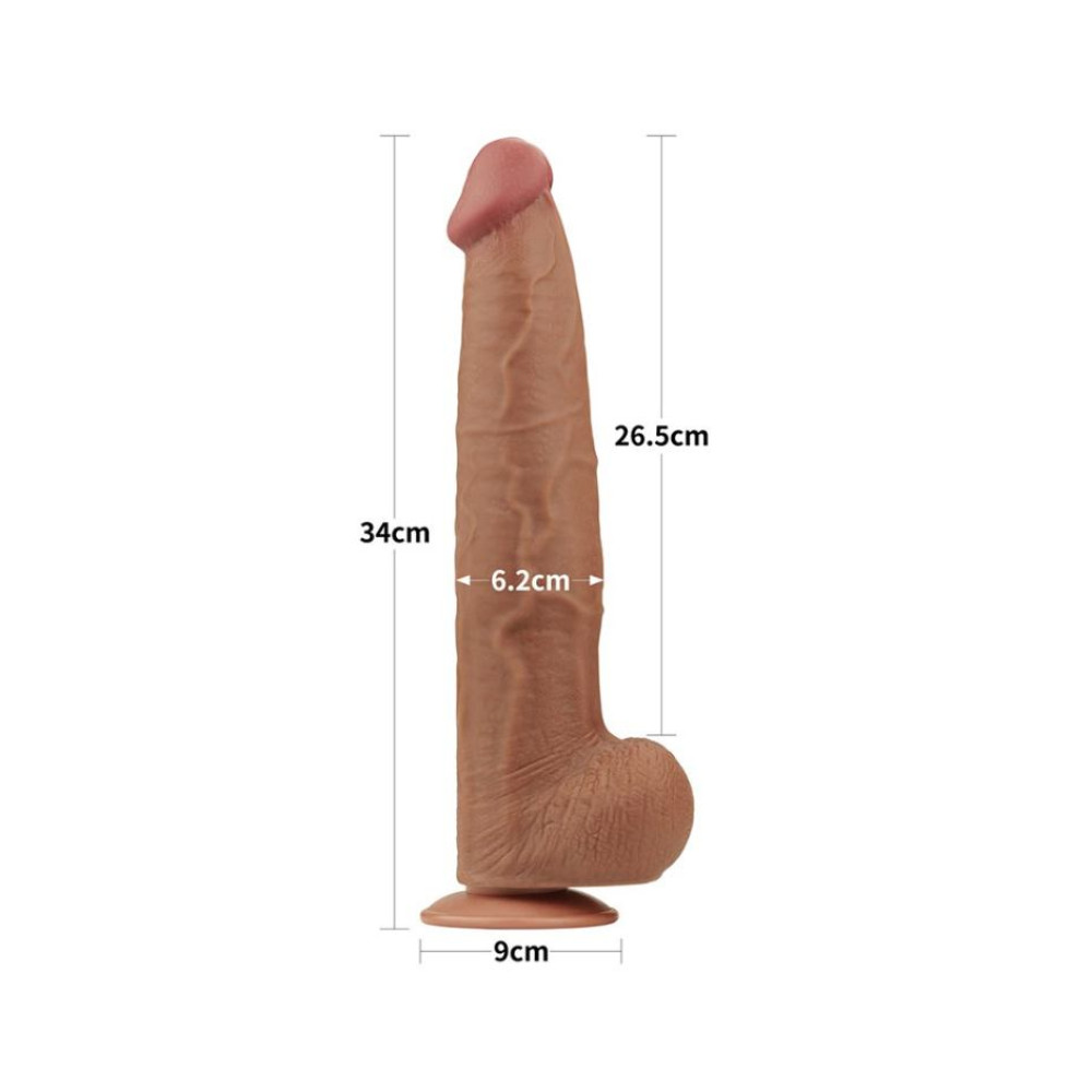 Фаллоимитатор реалистичный гигант Lovetoy коричневый, 34 х 6.2 см фото №4 — секс игрушки: Украина, NO TABOO