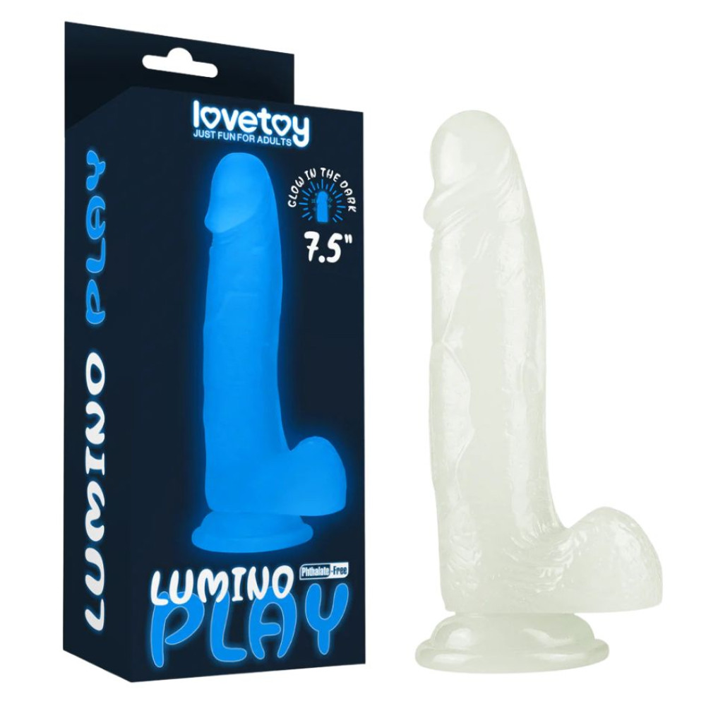 Фаллоимитатор светящийся в темноте Lovetoy Lumino Play Dildo 7.5 реалистичный на присоске, 19.5 х 4.6 см фото №0 — секс игрушки: Украина, NO TABOO