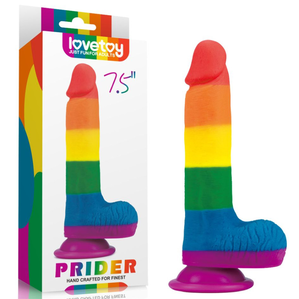 Фаллоимитатор на присоске Lovetoy Prider Dildo 7.5 разноцветный, 19.5 х 4 см фото №0 — секс игрушки: Украина, NO TABOO