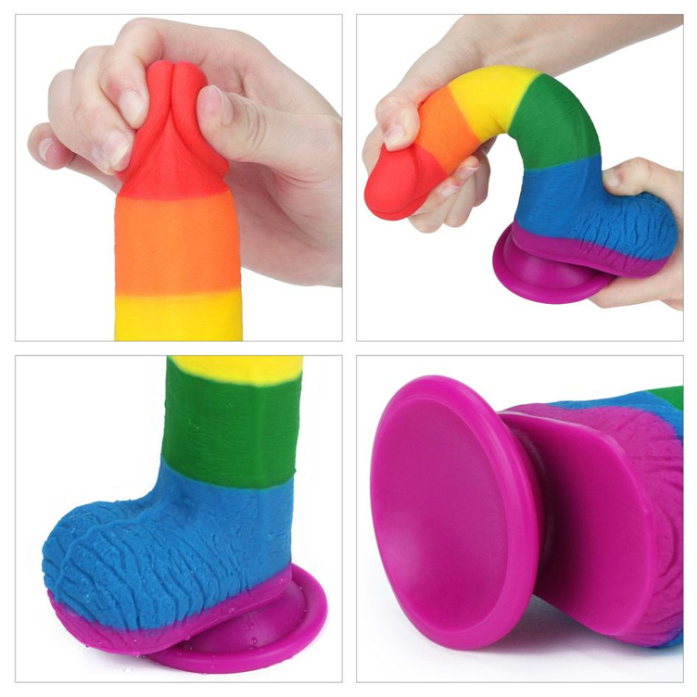 Фаллоимитатор на присоске Lovetoy Prider Dildo 7.5 разноцветный, 19.5 х 4 см фото №5 — секс игрушки: Украина, NO TABOO