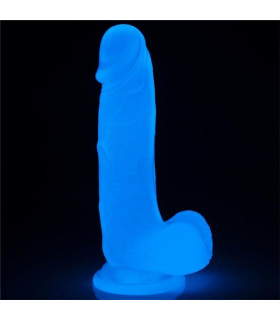 Фаллоимитатор светящийся в темноте Lovetoy Lumino Play Dildo 7.5 реалистичный на присоске, 19.5 х 4.6 см - No Taboo