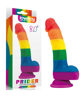 Фаллоимитатор на присоске Lovetoy Prider Dildo 8 разноцветный, 20.5 см х 4 см - No Taboo