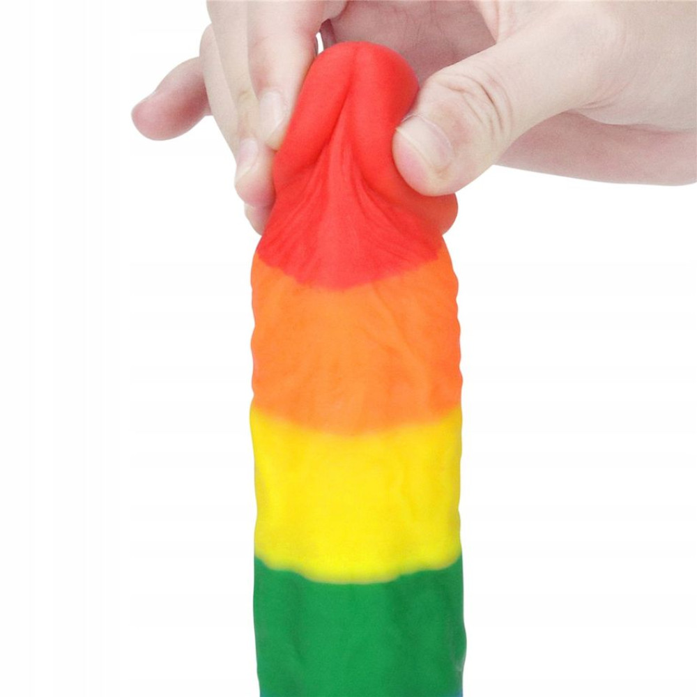 Фаллоимитатор на присоске Lovetoy Prider Dildo 8 разноцветный, 20.5 см х 4 см фото №4 — секс игрушки: Украина, NO TABOO