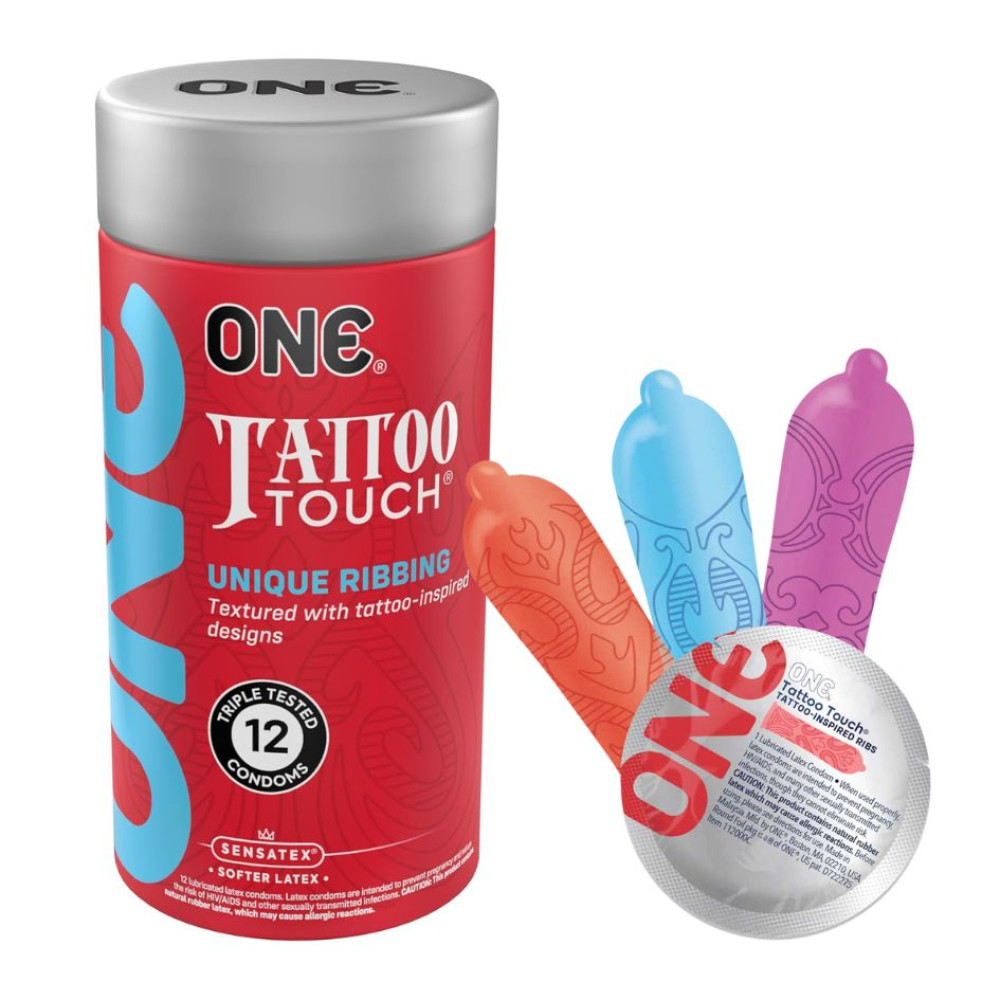 Презервативы набор ассорти ONE Tattoo Touch в коробке, 12 шт , фото №0 — секс шоп Украина, NO TABOO