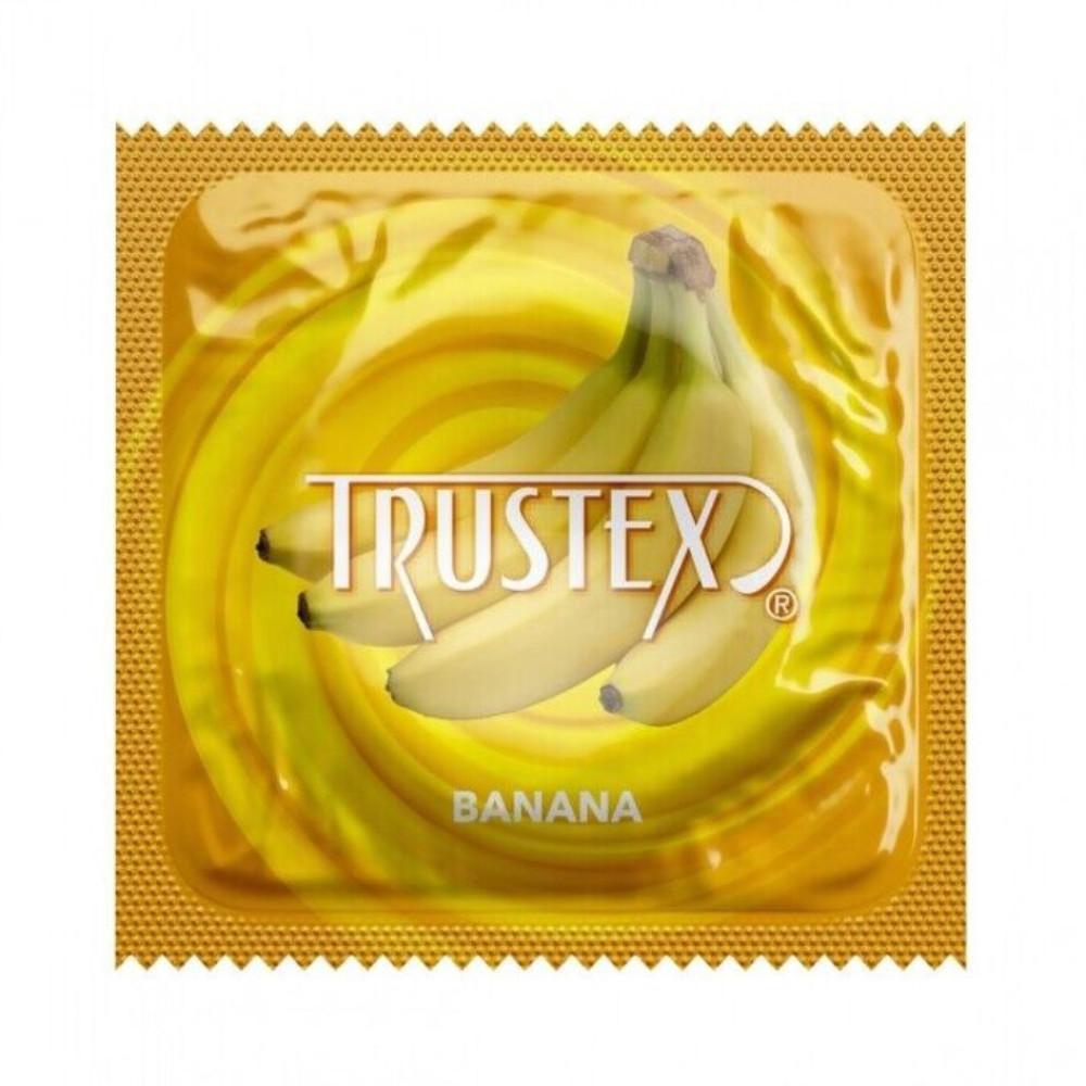 Презерватив Trustex Banana с ароматом и вкусом банана, 1 шт, фото №0 — секс шоп Украина, NO TABOO