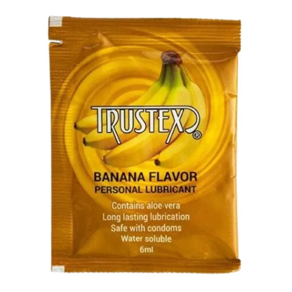 Пробник Лубрикант ароматизированный Trustex Banana на водной основе, саше 1 шт, 6 мл, фото №0 — секс шоп Украина, NO TABOO