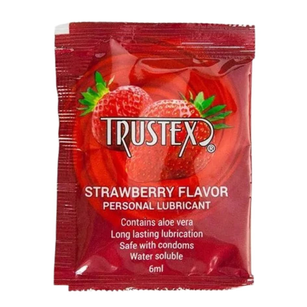 Пробник Лубрикант ароматизированный Trustex Strawberry на водной основе, саше 1 шт, 6 мл, фото №0 — секс шоп Украина, NO TABOO