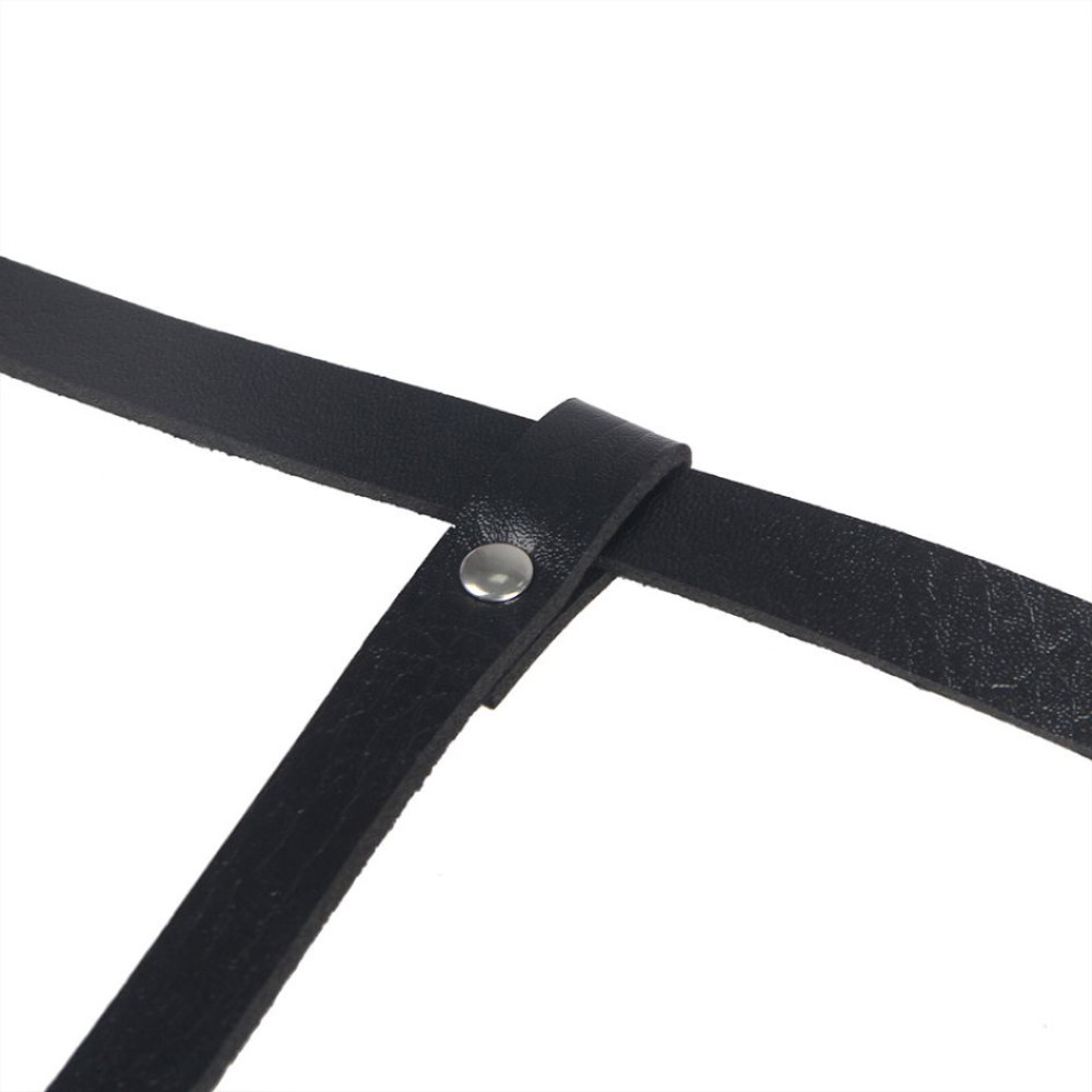 Портупея боди с гартерами Star Night Chest Harness Straps из кожзаменителя, черного цвета, фото №5 — секс шоп Украина, NO TABOO