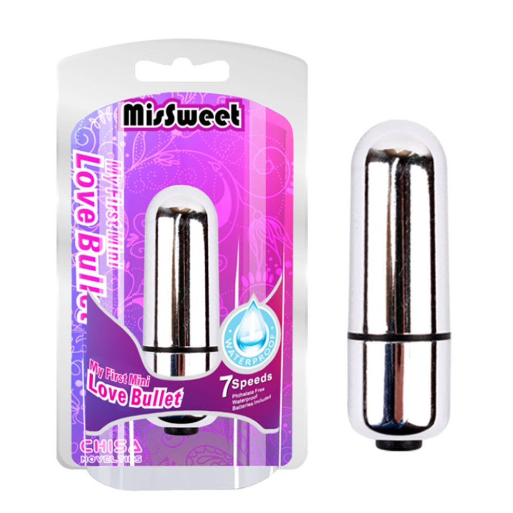 Вибропуля с 7 скоростями MisSweet CHISA, серебристая, 5.7 х 1.8 см (332162)