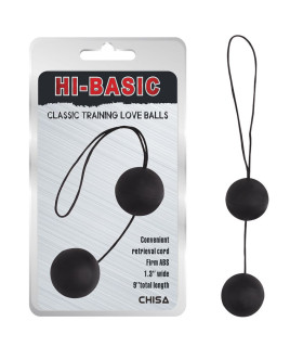 Вагинальные шарики Chisa Hi-Basic Love Balls на мягкой сцепке, черные, 24 х 3.3 см - No Taboo