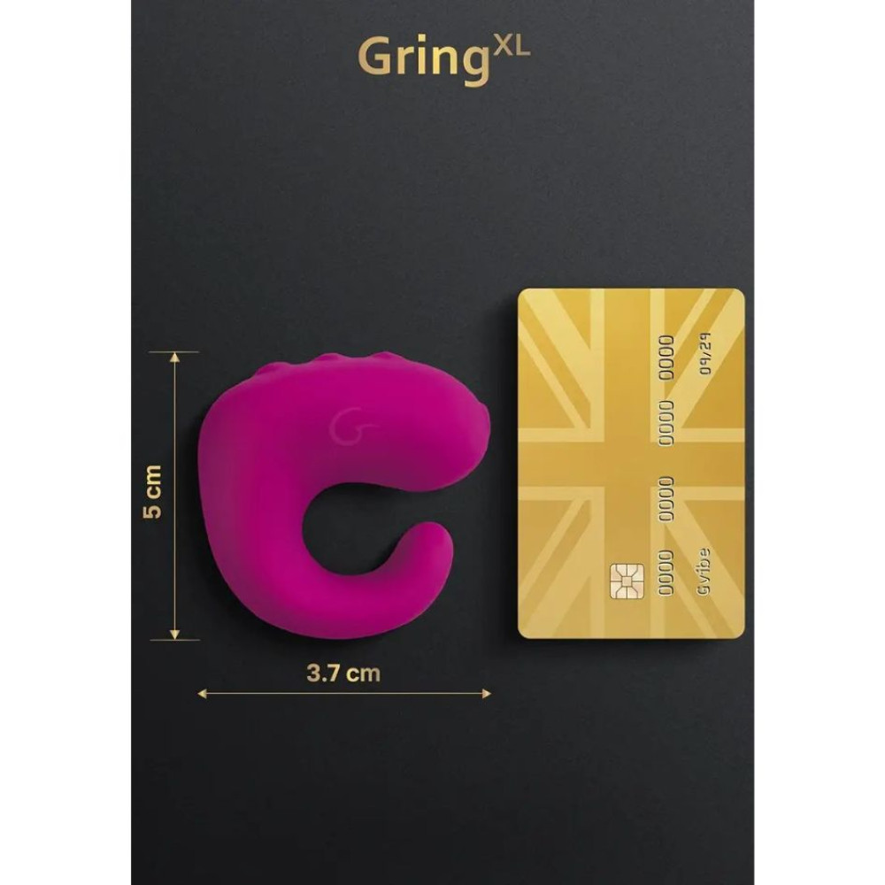 Вибратор для клитора и пульт Gvibe Gring XL Sweet Raspberry на пальцы, фуксия, 5 х 3.7 см фото №3 — секс игрушки: Украина, NO TABOO