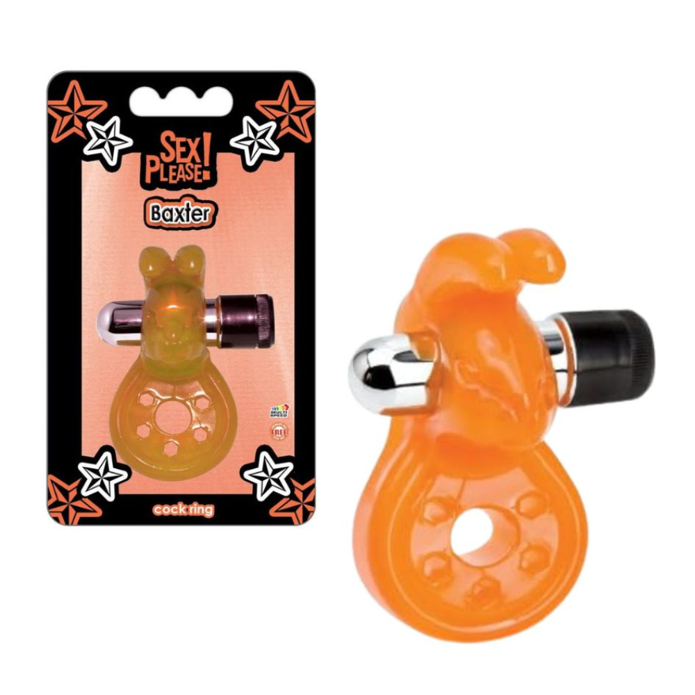 Эрекционное кольцо Baxter Vibrating Cock Ring с вибрацией, оранж, 6 х 2.5 см фото №0 — секс игрушки: Украина, NO TABOO