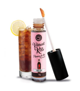 Блеск для губ с вибрацией Secret Play Vibrant Kiss Cola со вкусом, для орального секса, 6 г - No Taboo