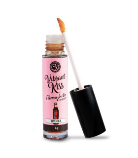 Блеск для губ с вибрацией Secret Play Vibrant Kiss Cola со вкусом, для орального секса, 6 г - No Taboo