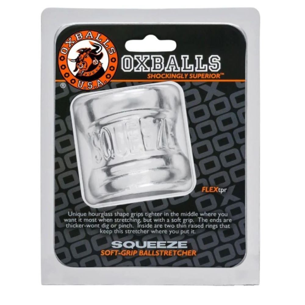Насадка на мошонку Oxballs Squeeze, прозрачная, 8.9 х 5.1 см фото №0 — секс игрушки: Украина, NO TABOO