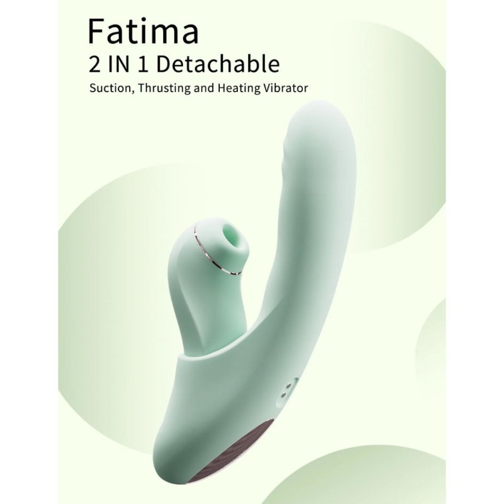  Вибратор со съемным вакуумным стимулятором BeYourLover Fatima с подогревом, зеленый, 19.1 см х 3.2 см фото №26 — секс игрушки: Украина, NO TABOO