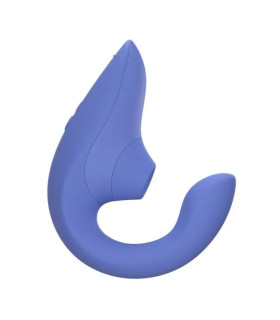 Вібратор-стимулятор подвійний Womanizer Blend Vibrant Blue для точки G і клітора, вакуум і вібрація, блакитний - No Taboo