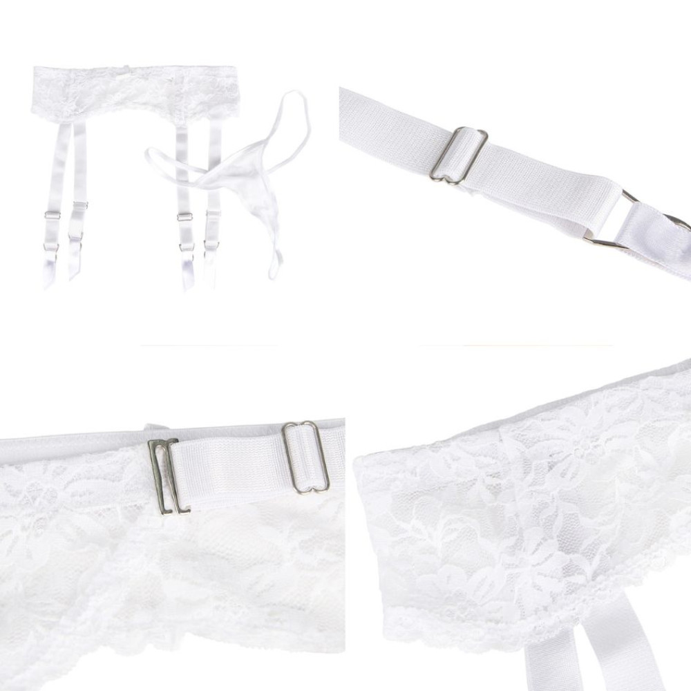 Пояс для чулок с трусиками Star Night Lace Garter and Panty белый, XS-S, фото №4 — секс шоп Украина, NO TABOO