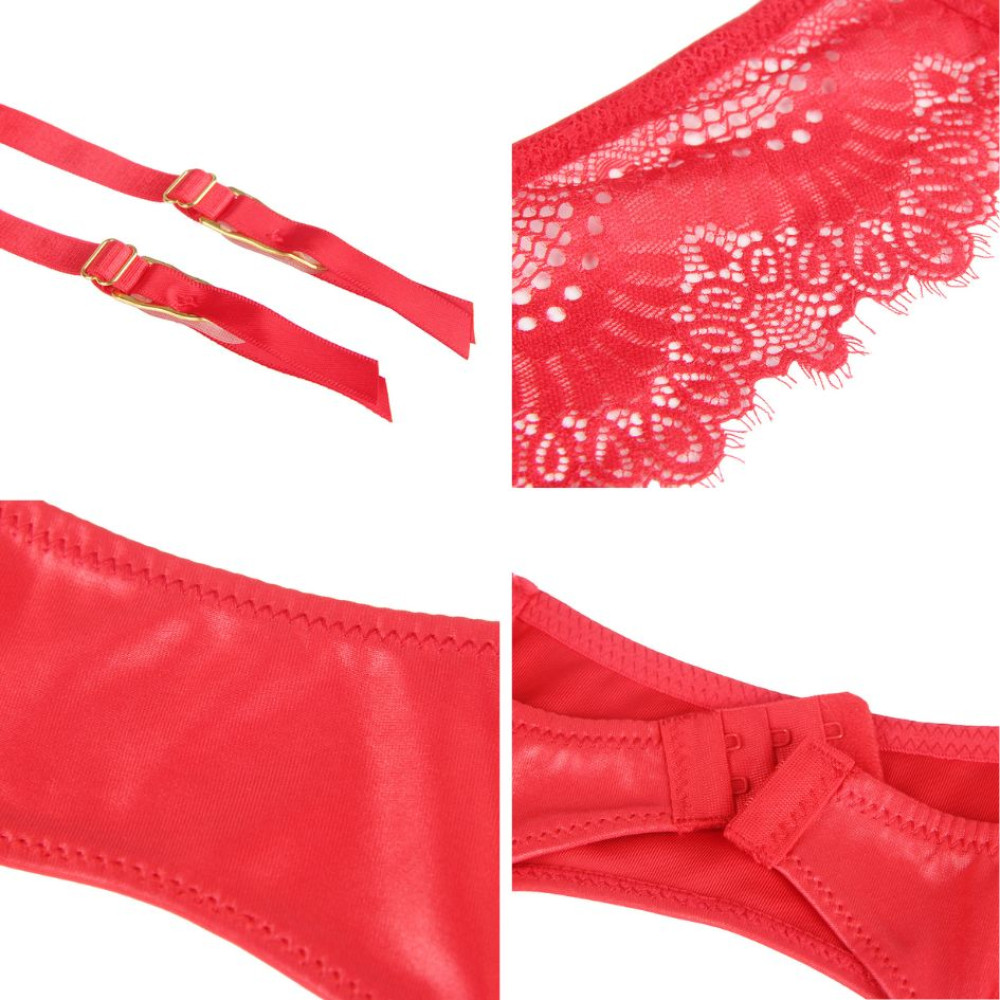 Пояс для чулок с трусиками Star Night Garter and Panty, красный, XS-S, фото №3 — секс шоп Украина, NO TABOO