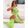 Комплект боди и чулки Star Night Sexy Lace из кружева, зеленый, XS-S, фото №3 — секс шоп Украина, NO TABOO