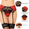 Пояс для чулок с трусиками Star Night Garter Panty красный с черным кружевом, XS-S, фото №3 — секс шоп Украина, NO TABOO